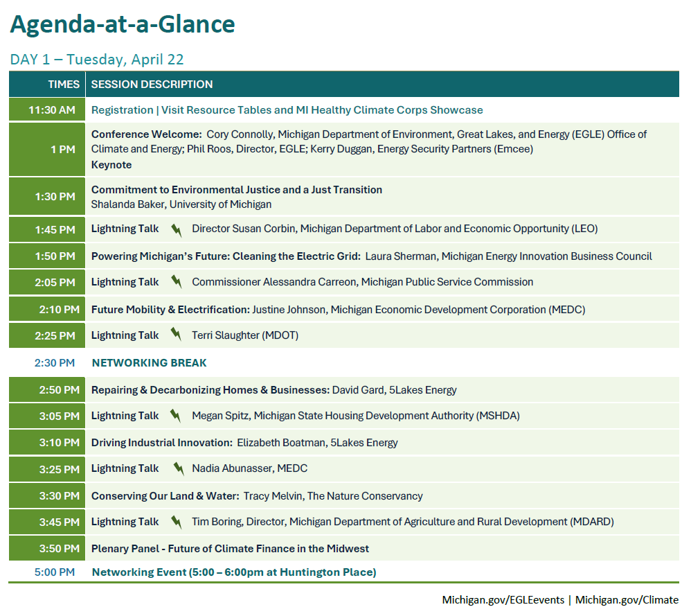 Agenda at a Glance