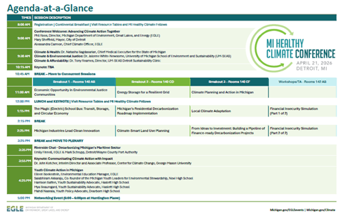 thumbnail of Conference Agenda at a Glance in table form